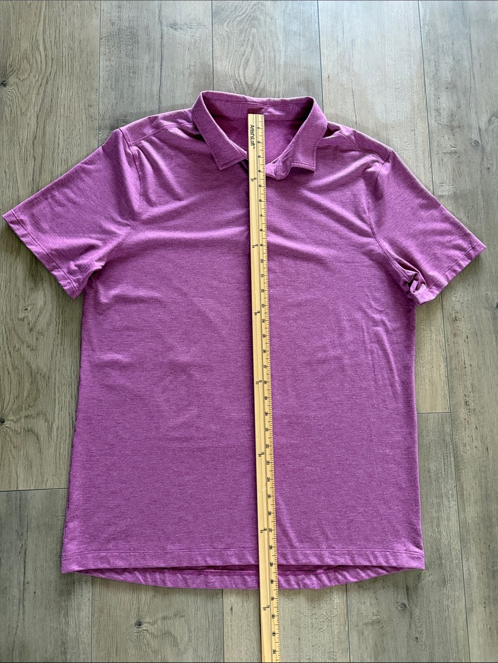 Lululemon Evolution Short Sleeve Polo Shirt Size XL Heathered Vintage Plum - Picture 7 of 8